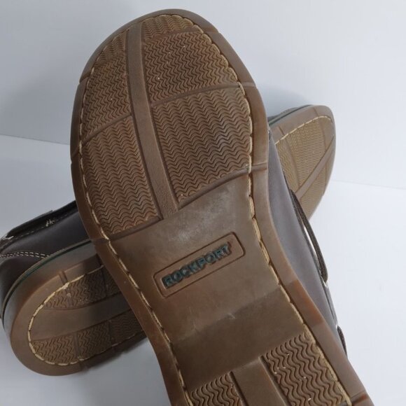 Rockport Washable Footwear Brown Leather Boat Shoes Loafers Size 11.5M - Picture 13 of 14